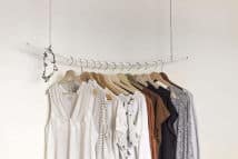 clothes on a hanging rack