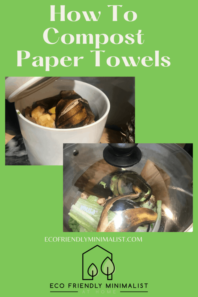 text: How to compost paper towels
image:  compost bins with food scraps in them.