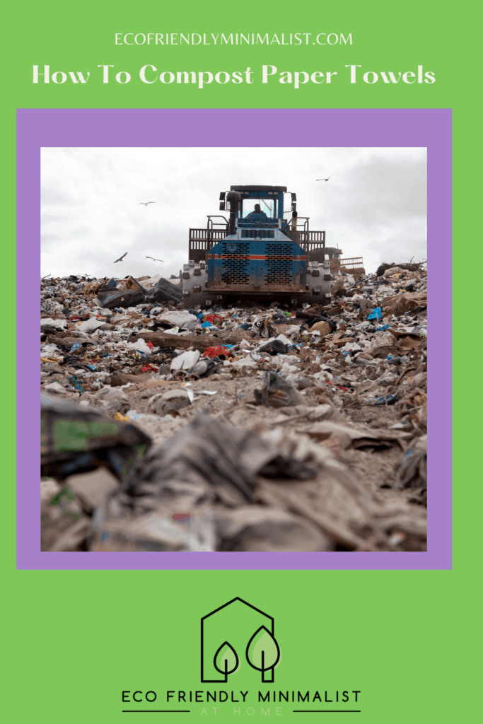 Image:  A huge compactor crushing landfill debris.