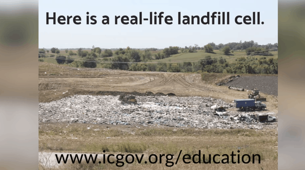 image:  a real-life landfill cell.
