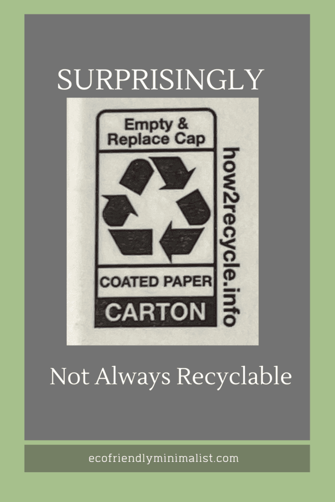 This recycling label shown here is surprisingly no always recyclable.